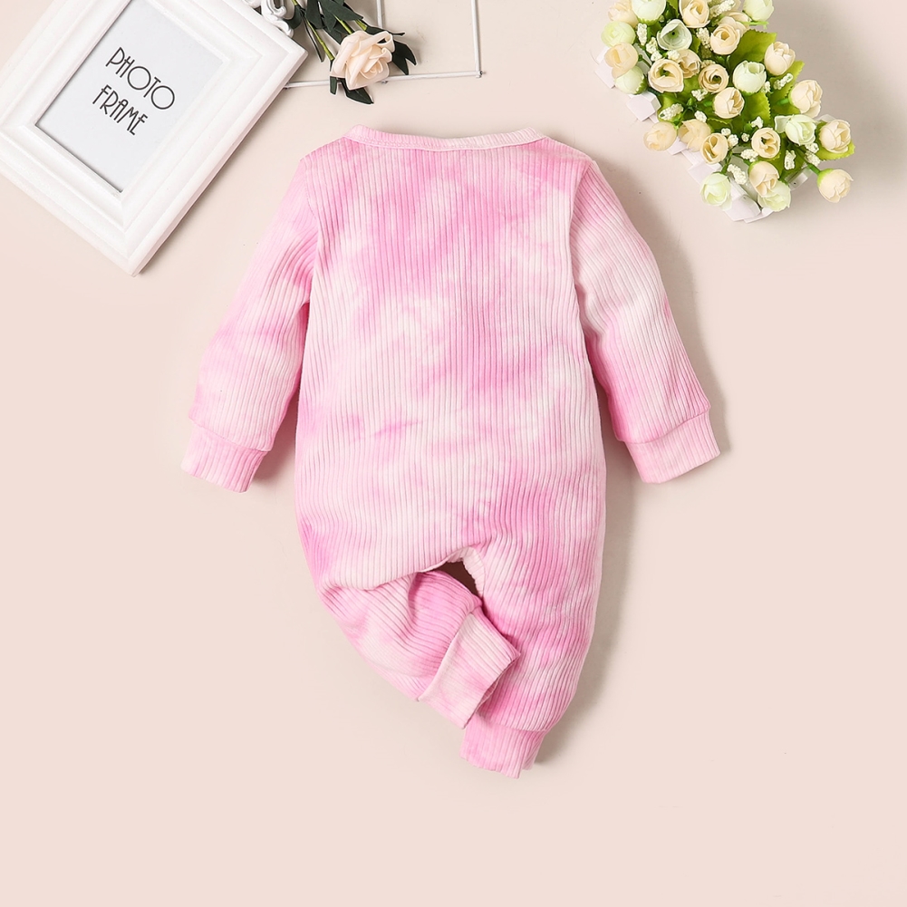 Baby Girl Autumn Tie Dye Button Up Rompers