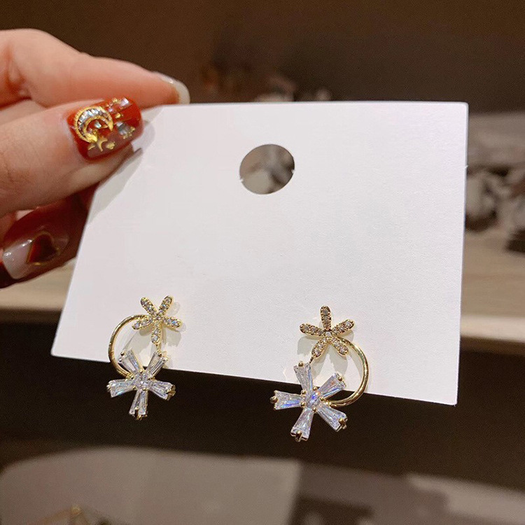 韩国S925银针小清新耳环百搭气质心形珍珠耳饰个性防过敏耳钉批发