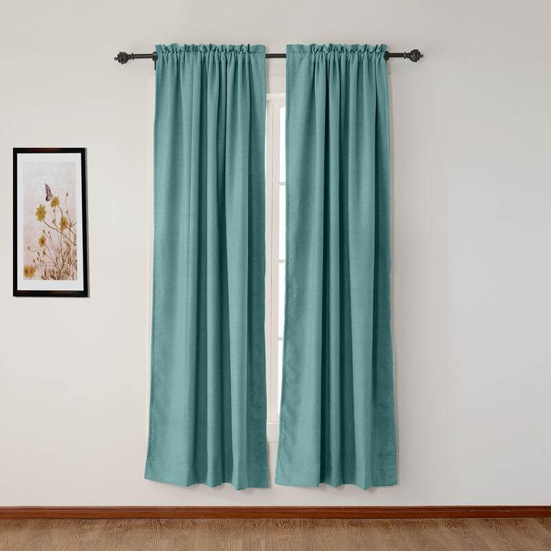 【Custom】Olive Luxury Textured Faux Linen Window Curtain, 11 Colors