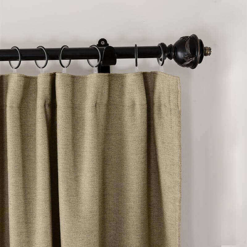 CUSTOM Olive Beige Sand Luxury Textured Faux Linen Curtain