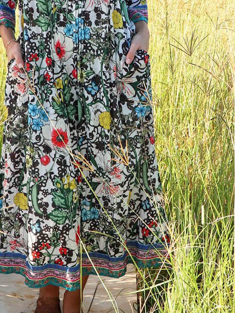 Bohemian vacation casual chiffon dress