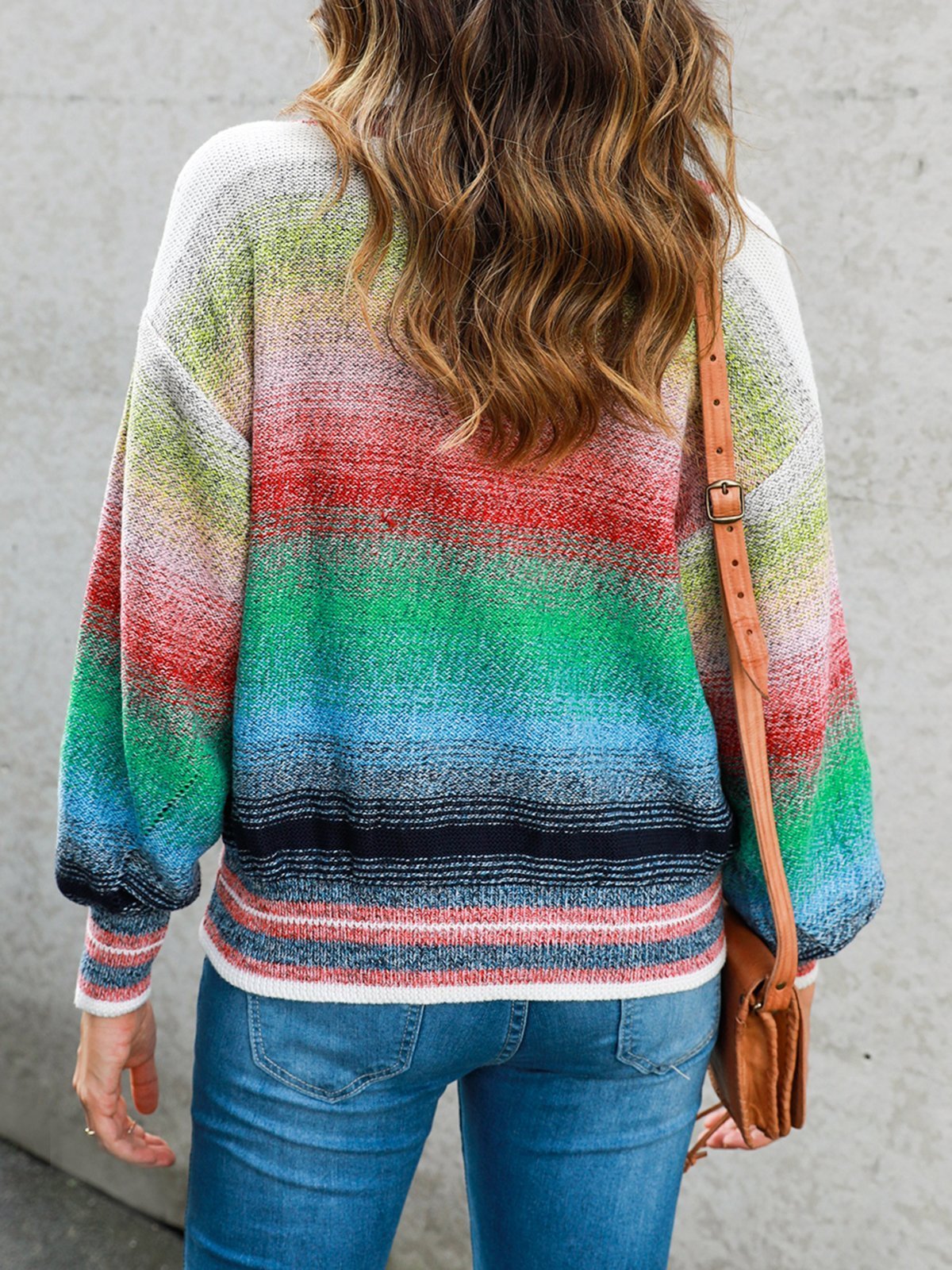 Ombre/tie-Dye Casual Shift Long Sleeve Outerwear