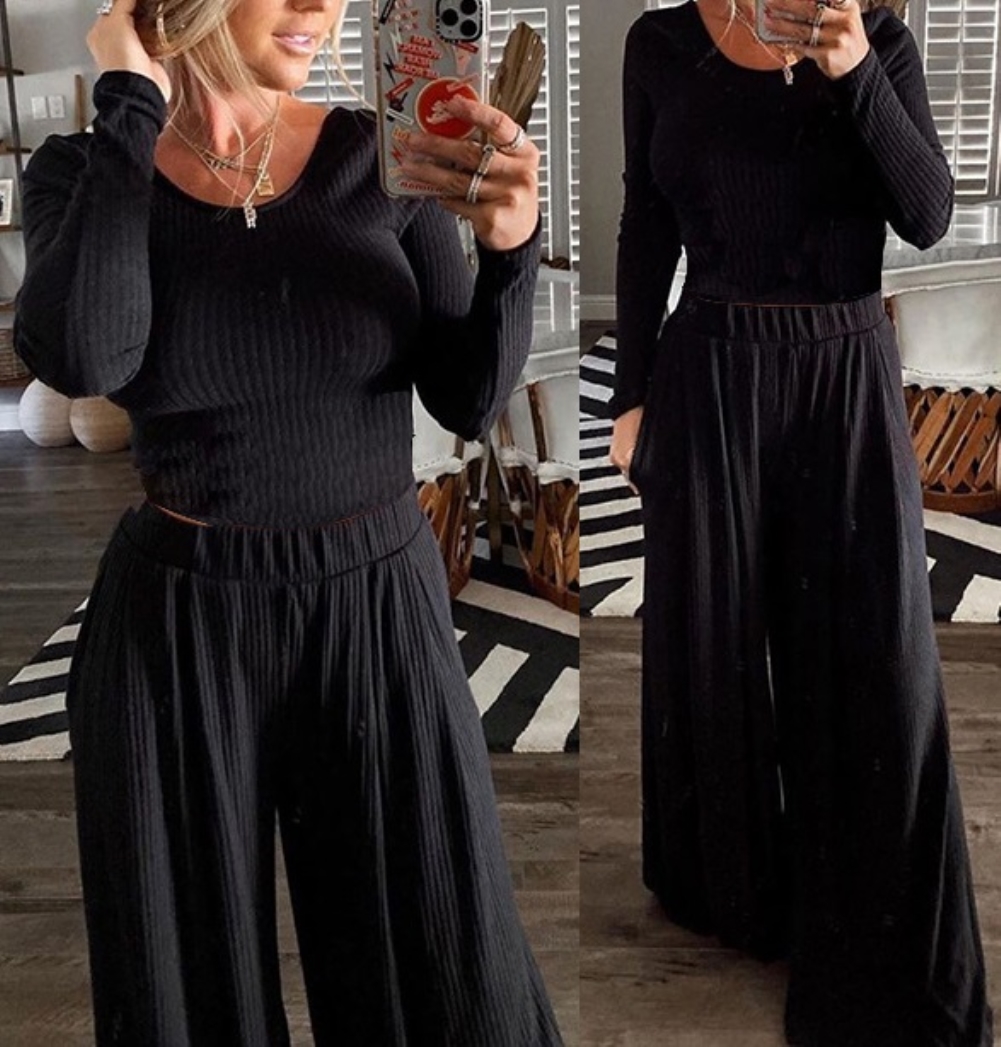 Autumn Casual Two Piece Knit Leisure Set