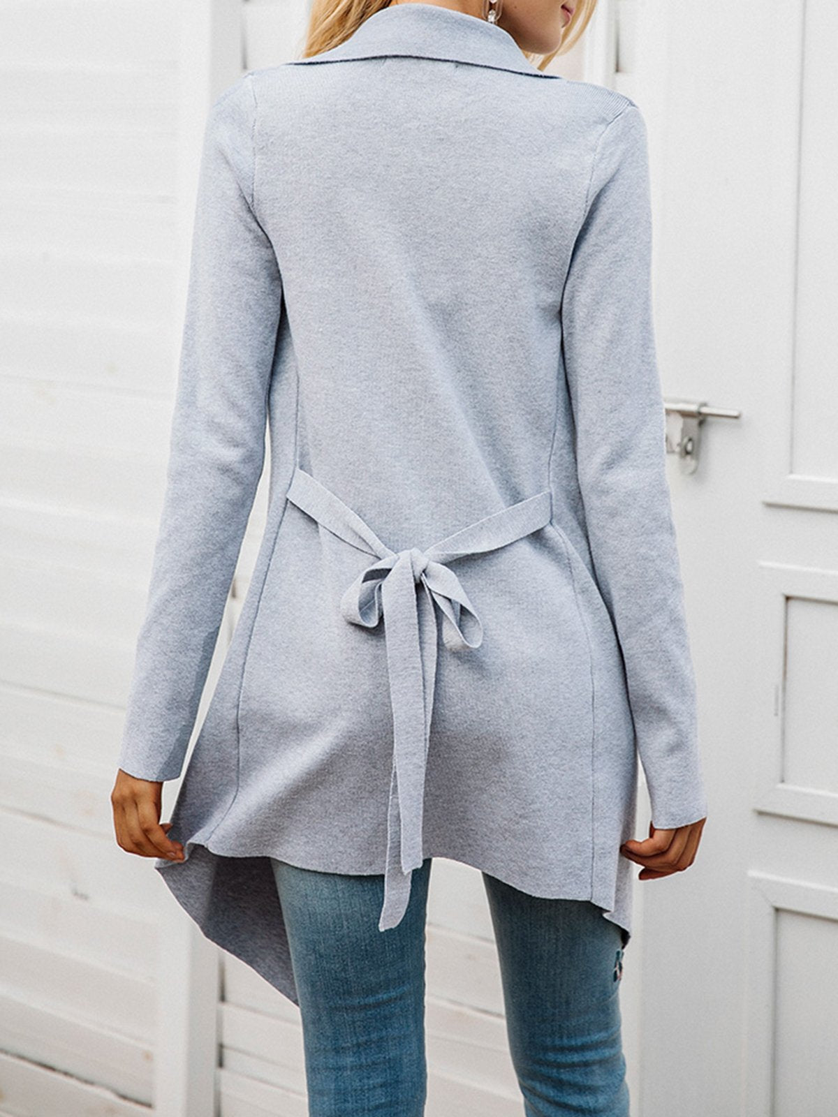 Casual Long Sleeve Shawl Collar Cotton Cardigan