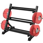 Balelinko 3-Tier Adjustable Width Dumbbell Barbell Weight Rack, 1300 lbs Weight Capacity Storage Stand, Black