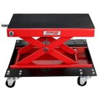 Extreme Max 5001.5059 Wide Motorcycle Scissor Jack with Dolly / 1100 lbs.
