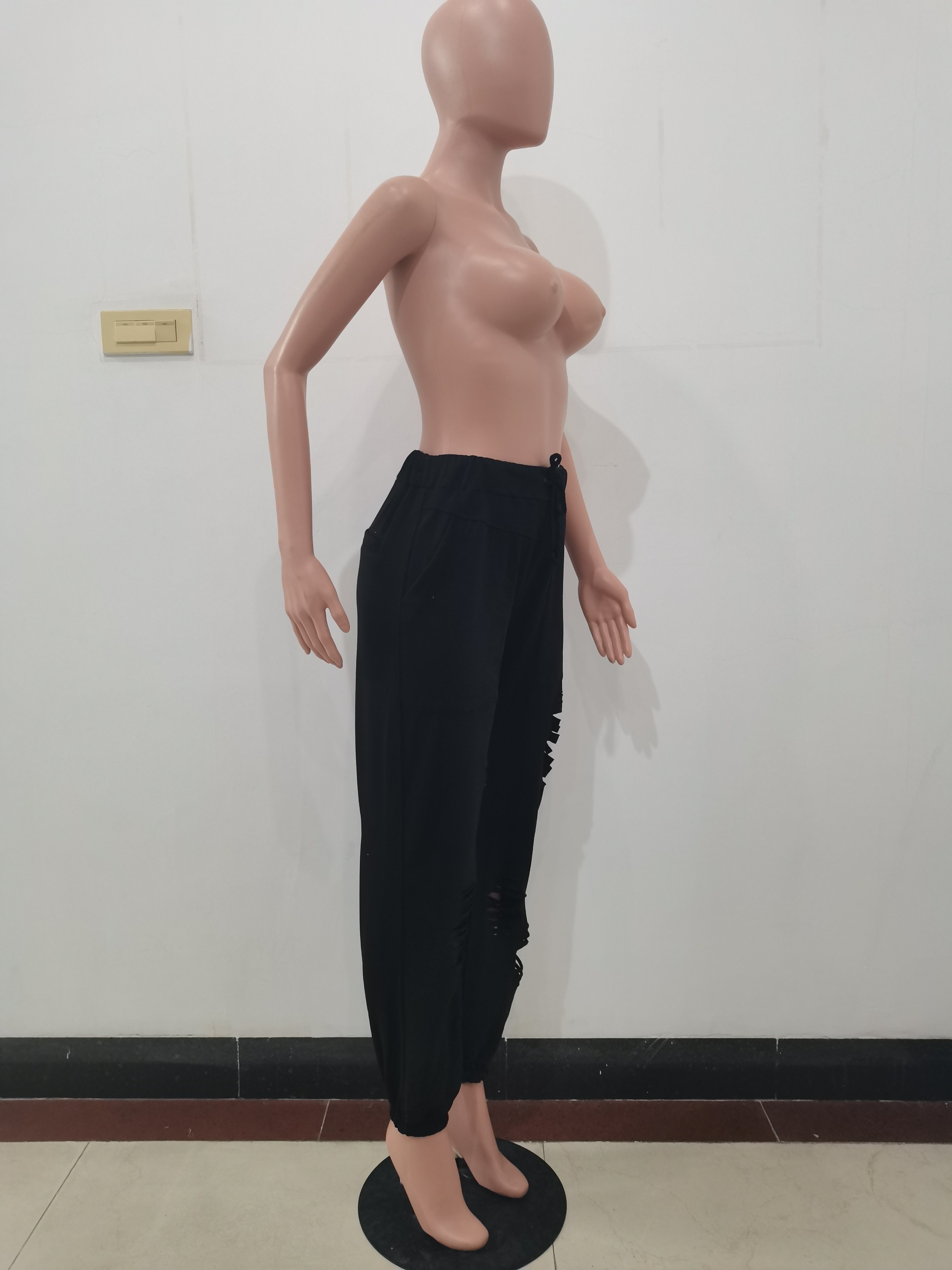 Autumn Casual Ripped Drawstrings Track Pants