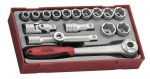 Teng Tools �C 17 Piece 1/2 inch Drive 6 Point Socket Set �C TEN-O-TT12186