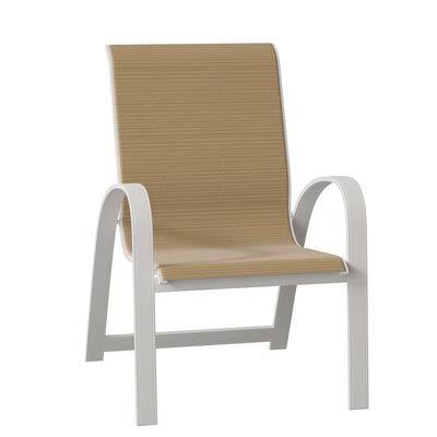 Primera Stacking Patio Dining Armchair Telescope Casual Textured Silver/Bailey 100x22H x 100x22W x 100x22D
