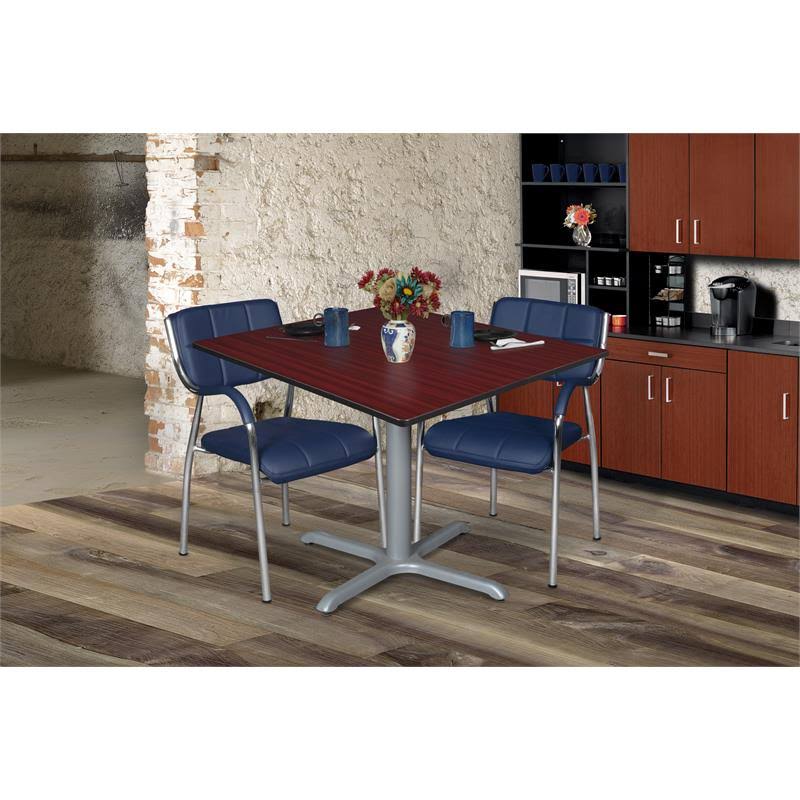 Regency Via 48x22 Square X-Base Table- Mahogany/Grey