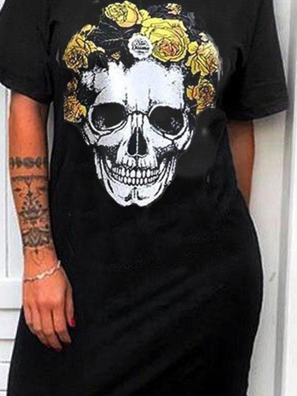 Punk casual knitted short sleeve dress