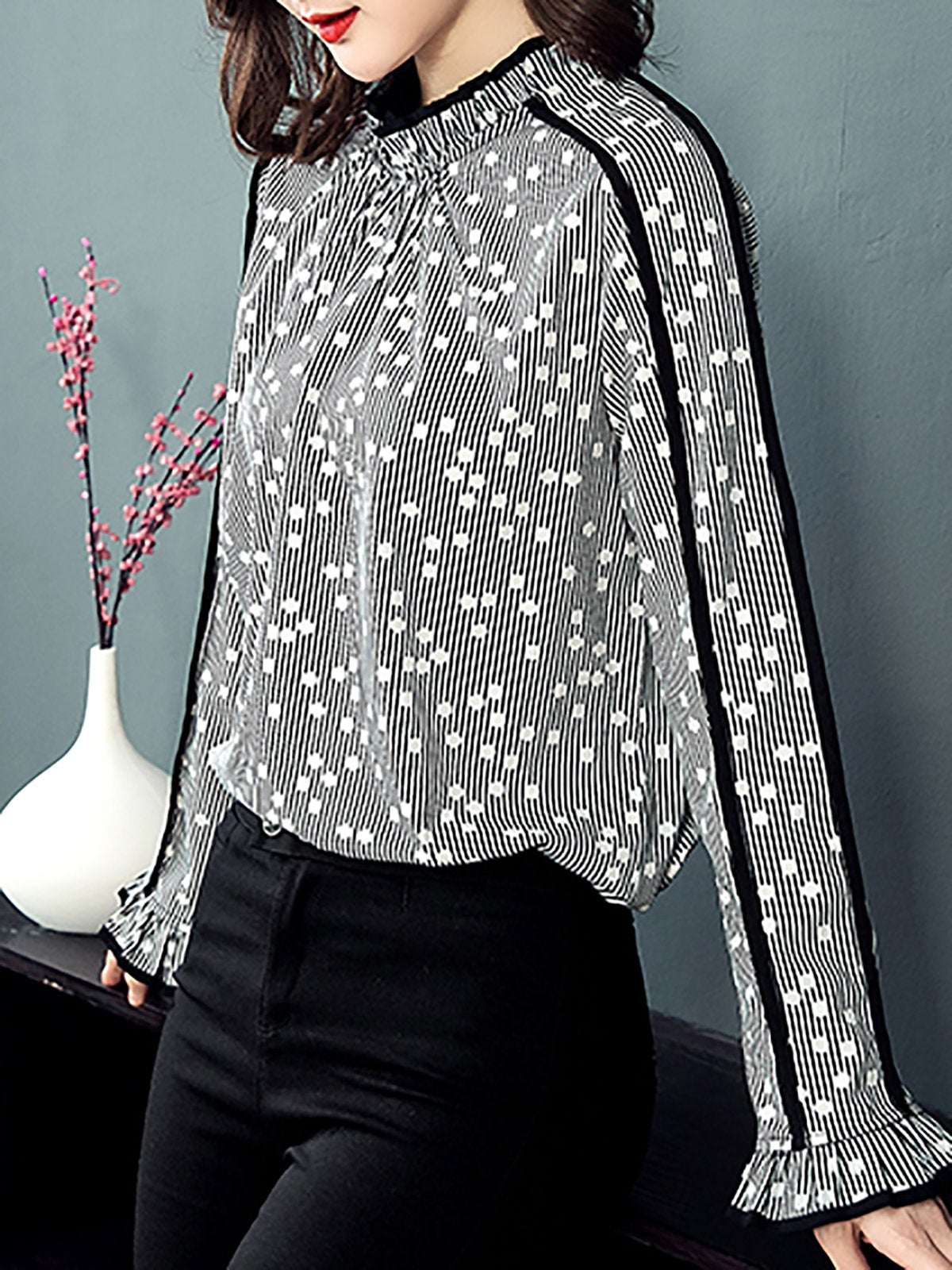 Women Polka Dots Blouse