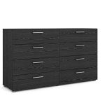 Levan Home Contemporary Double Dresser with 8 Drawer in Black Woodgrain