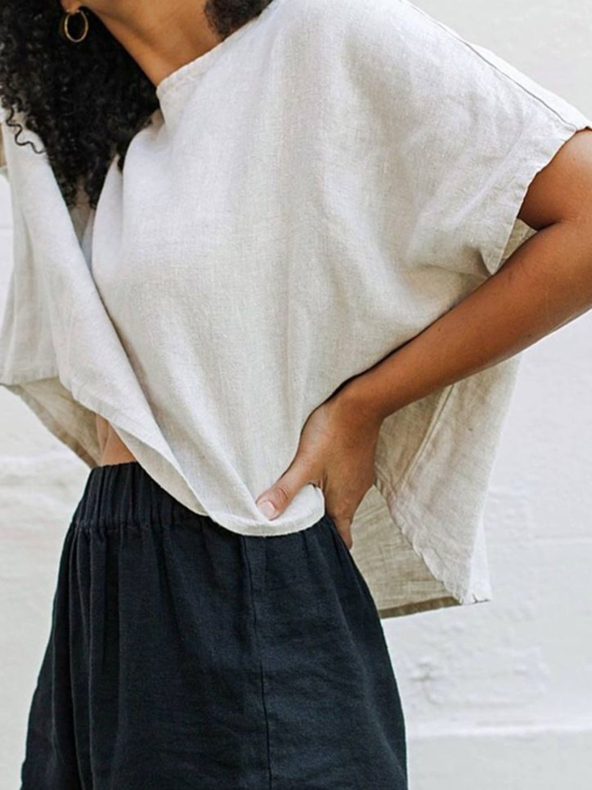 Apricot Solid Casual Short Sleeve Shirts & Tops