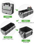 Upgraded Car Trunk Organizer with Cooler Bag �C Simniam Multi Compartments Collapsible Large Car Organiser Storage with Reflective Strip Design, Trunk Organizer for auto, SUV, Truck, Miniva