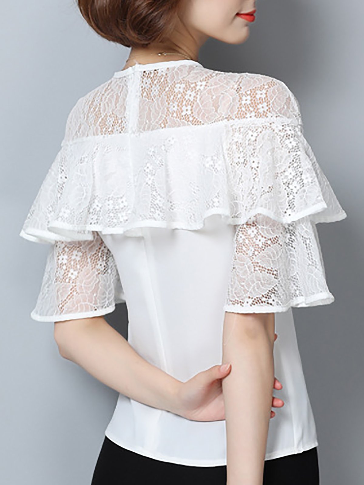 White Shift Paneled Casual Top