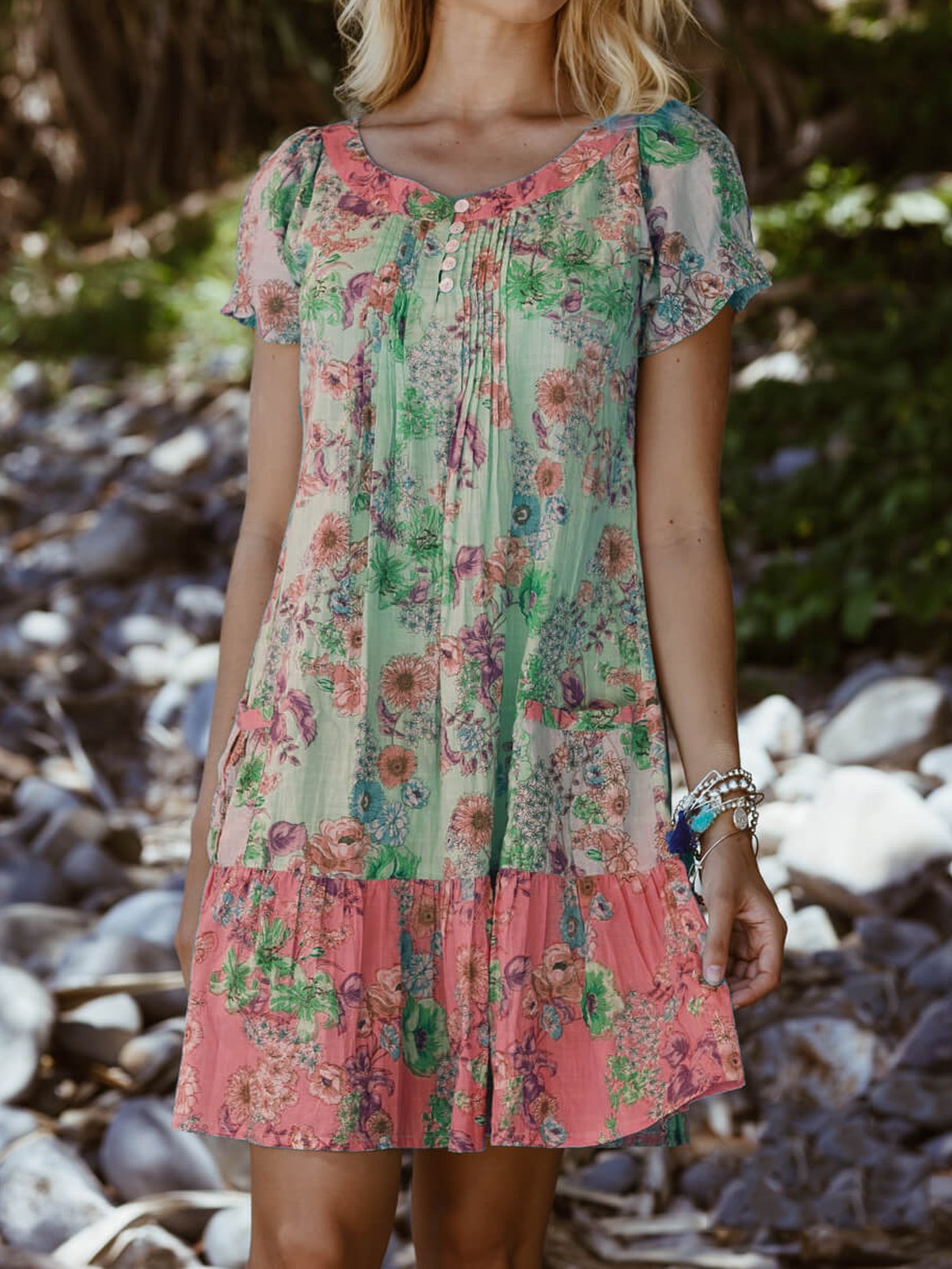 Floral Short Sleeve Dresses