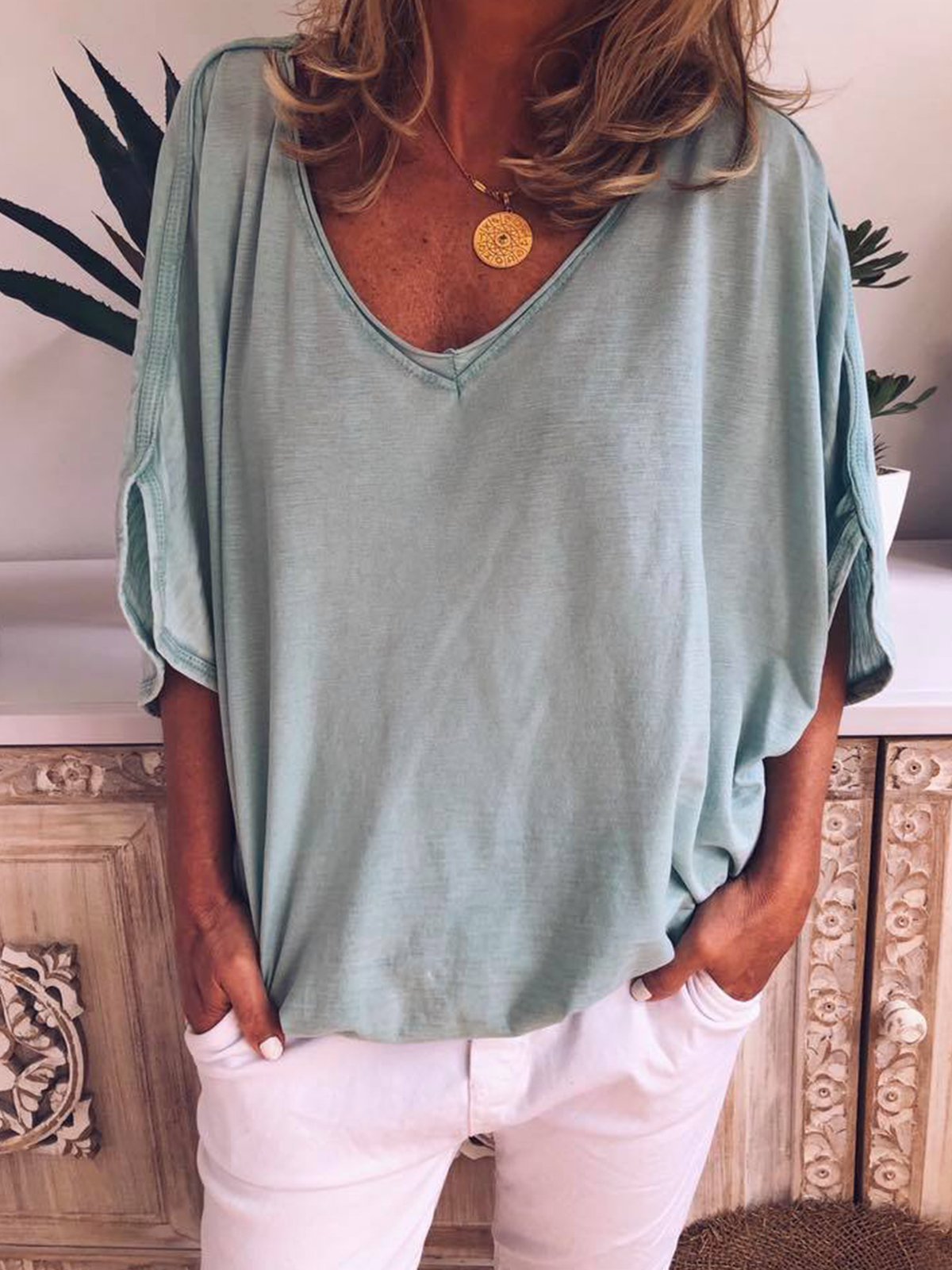 Short Sleeve Casual Plain T- Shirt