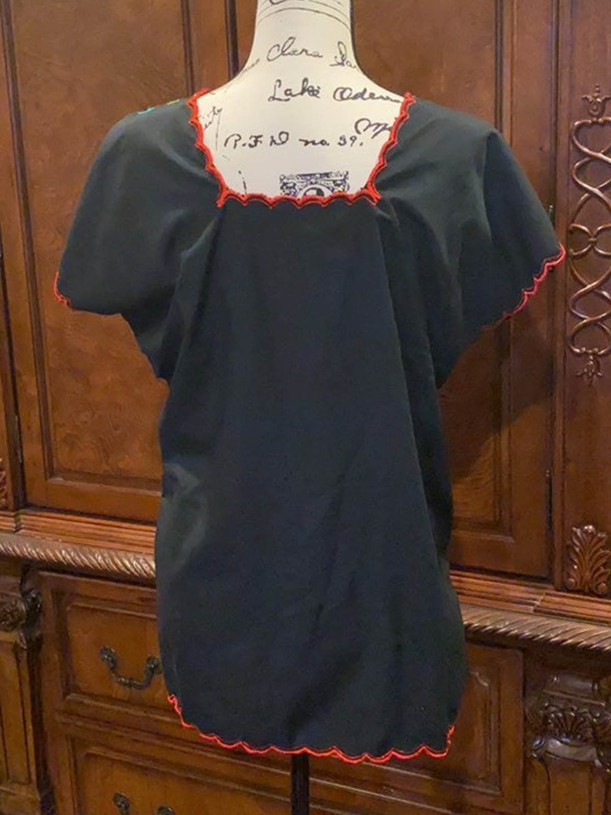 Floral Square Neck Short Sleeve Casual Shirts & Tops