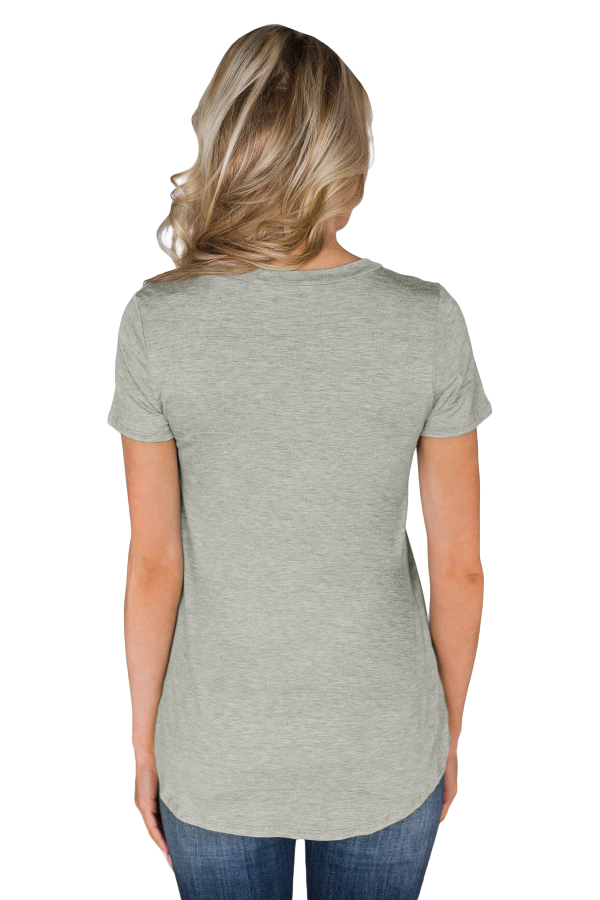 Gray Home Grown USA Flag Short Sleeve Tee Top