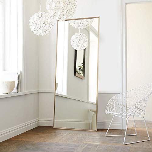 Full Length Floor Mirror with Standing Holder Bedroom/Locker Room Standing