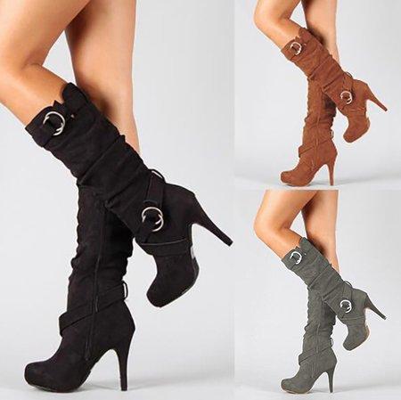 Women High Heel Booties  Casual Comfort Plus Size Shoes