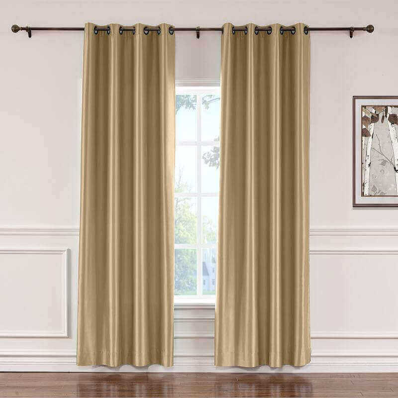 CUSTOM Lao Hang Zhou Taupe Polyester Cotton Thermal Insulated Curtain