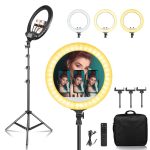 18 Inch Selfie Ring Light LED Video Lamp With Tripod Stand Phone Clip For YouTube Live