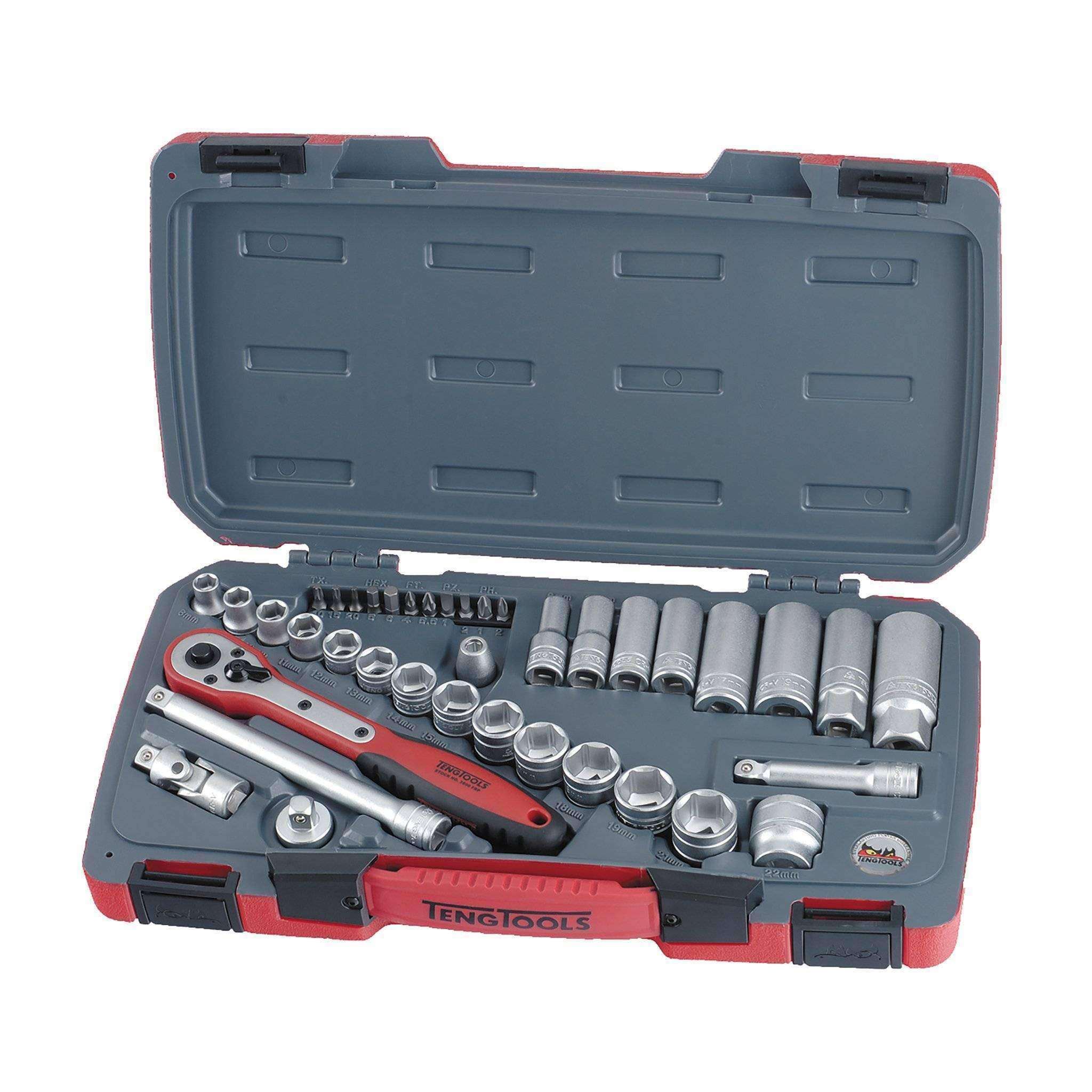 Teng Tools �C 39 Piece 3/8 inch Drive Regular and Deep Metric Socket Set �C TEN-O-T3839