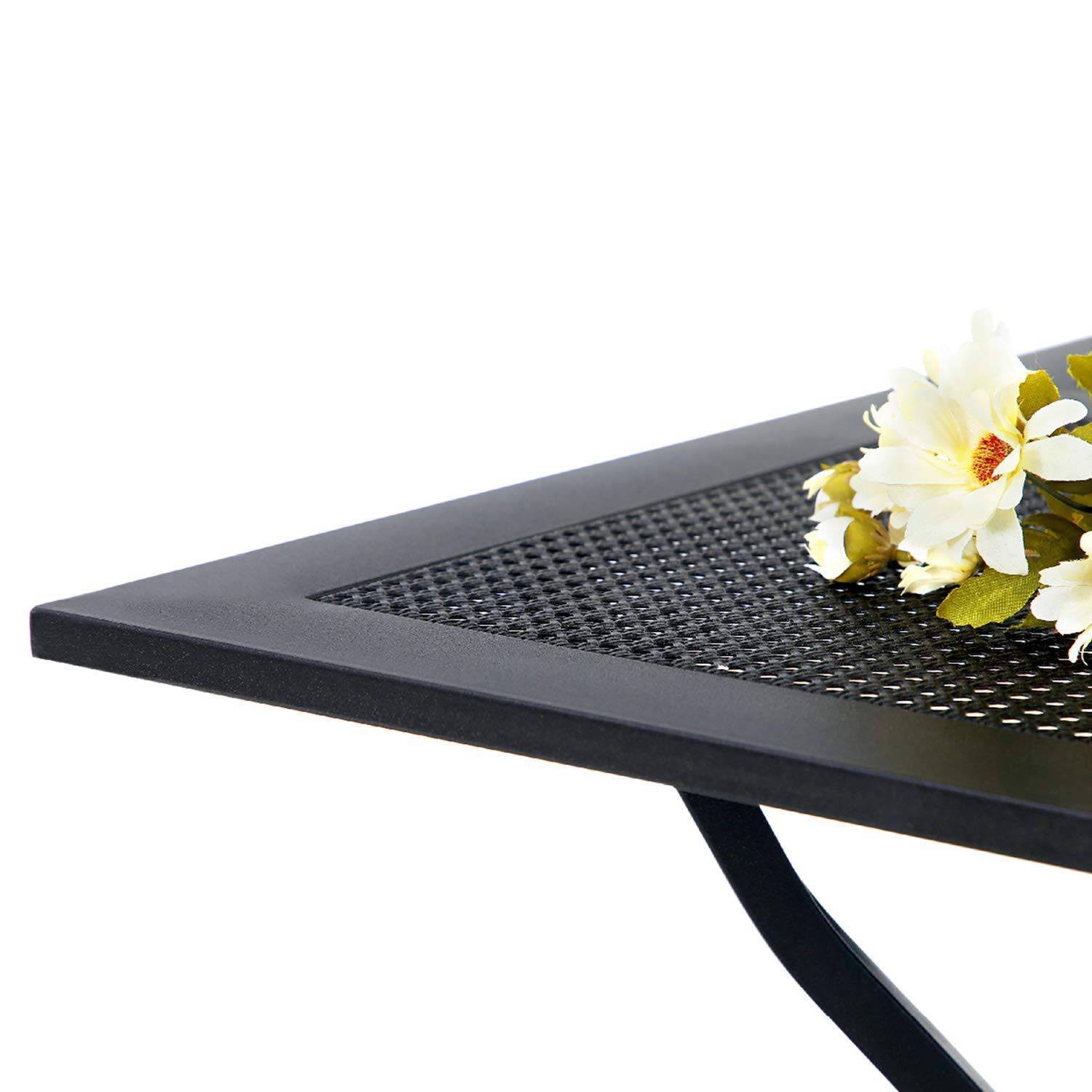 5pc Patio Set with Swivel Chairs Square Metal Table - Captiva Designs