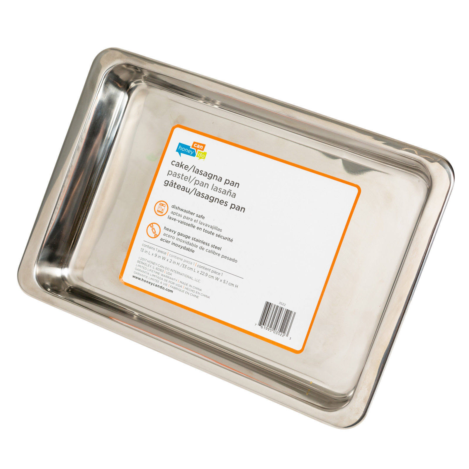 Honey Can Do Dishwasher and Oven Safe Stainless Steel Baking Pan, Silver