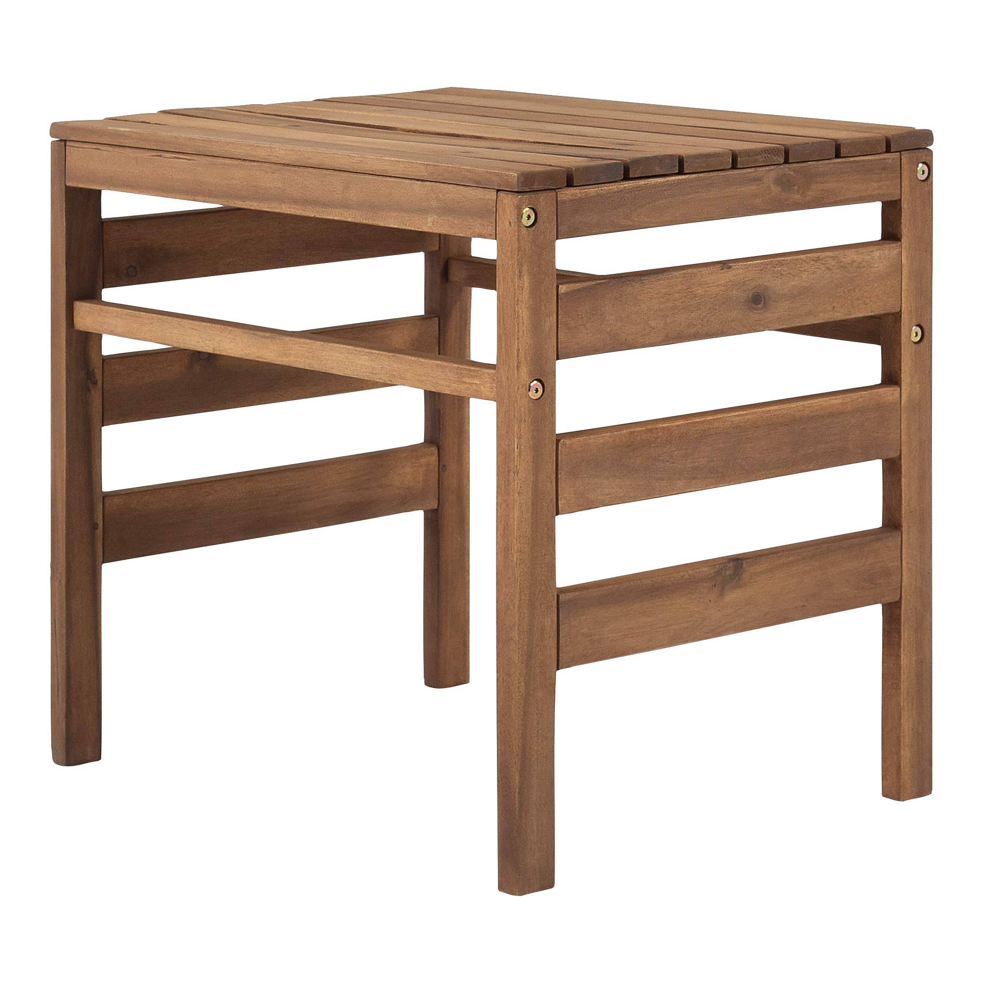 Walker Edison Modular Outdoor Acacia Side Table - Brown