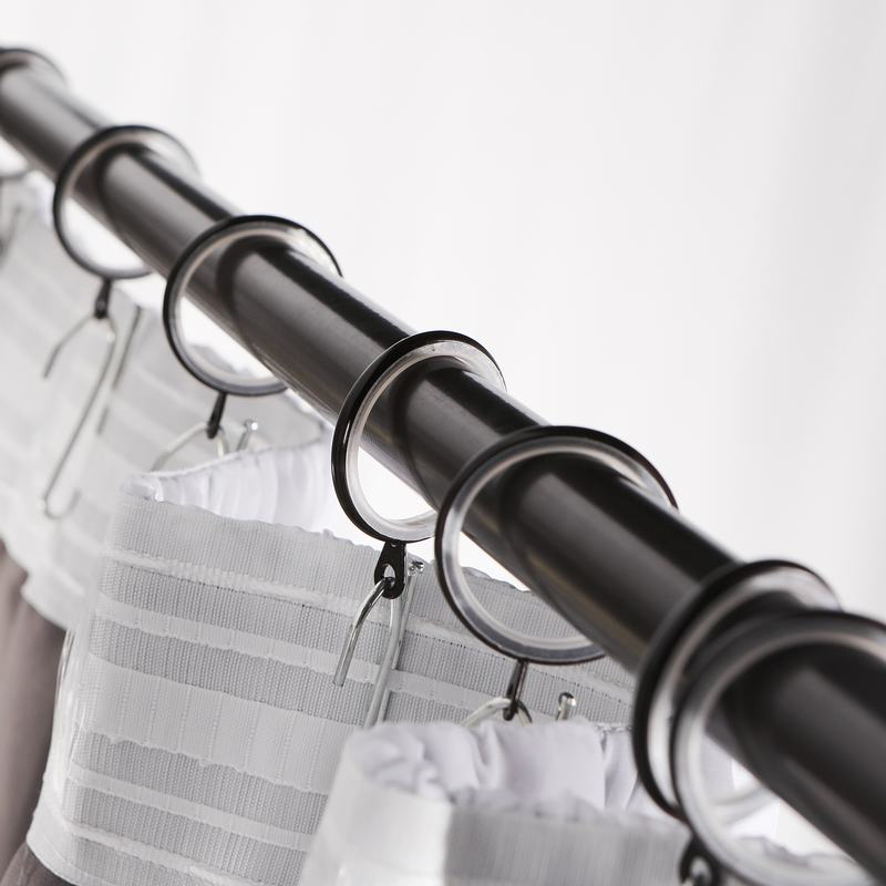 2-in-1 Hanging Hook Belt Back Tab Sheer Blackout Curtain Layered Mix Match White Voile ELI