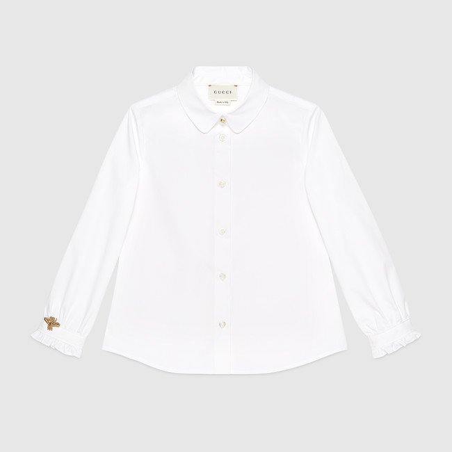 Children's poplin shirt with bee