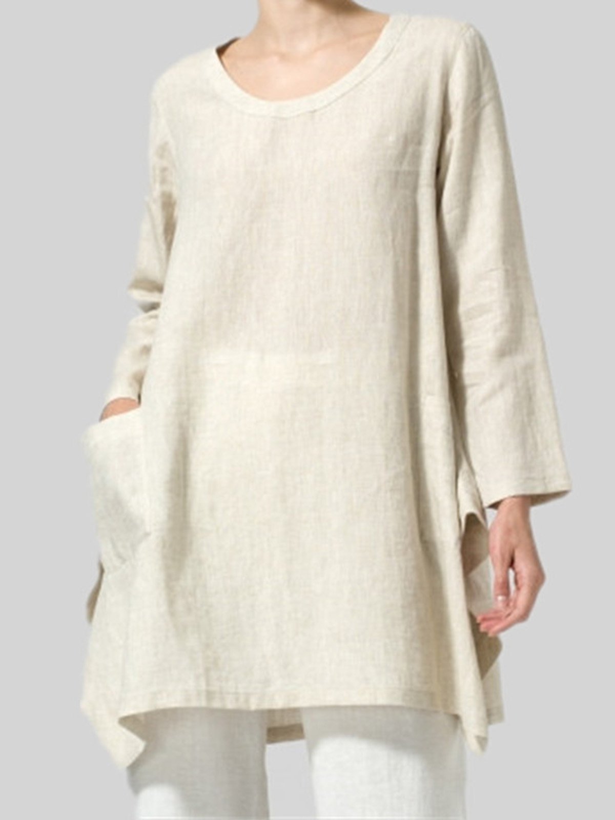 Long Sleeve Shift Casual Solid Fall Dress