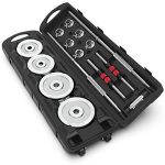 Synergee Adjustable Dumbbells & Barbell Set 50kg. Adjustable Dumbbells and Barbell for Weight Training.