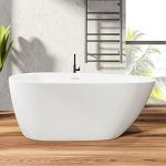shaped Freestanding Soaking Bathtub, Glossy White, cUPC Certified