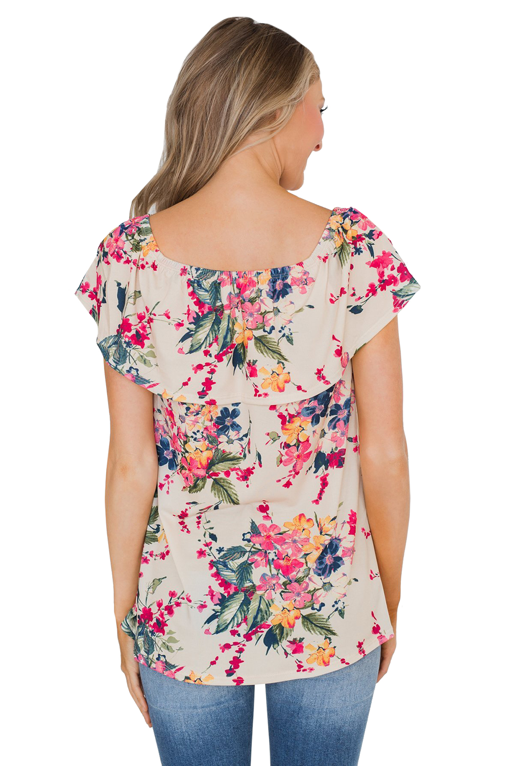 Apricot Grow with Me Off The Shoulder Floral Top