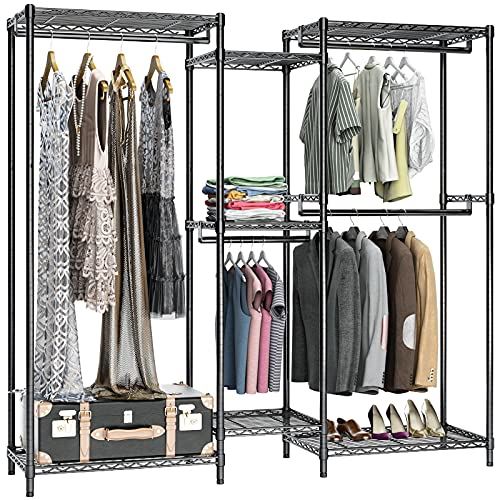 Upgrade 5 Tiers Wire Garment Rack with 74.4��� L x 18��� L x 72.4���