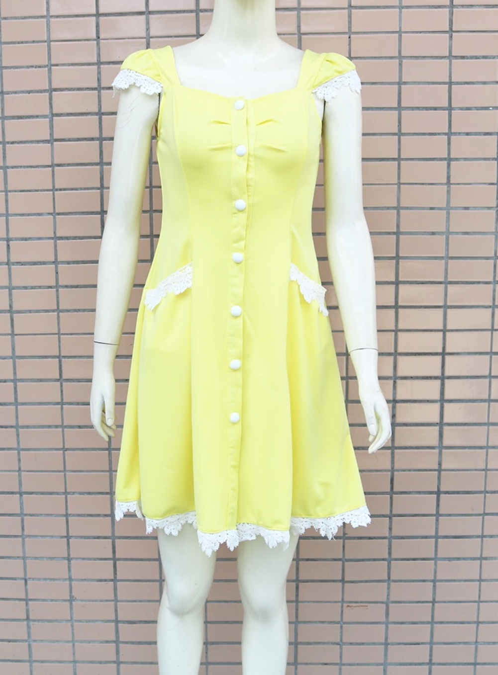 Casual Square A-line Vintage Dress