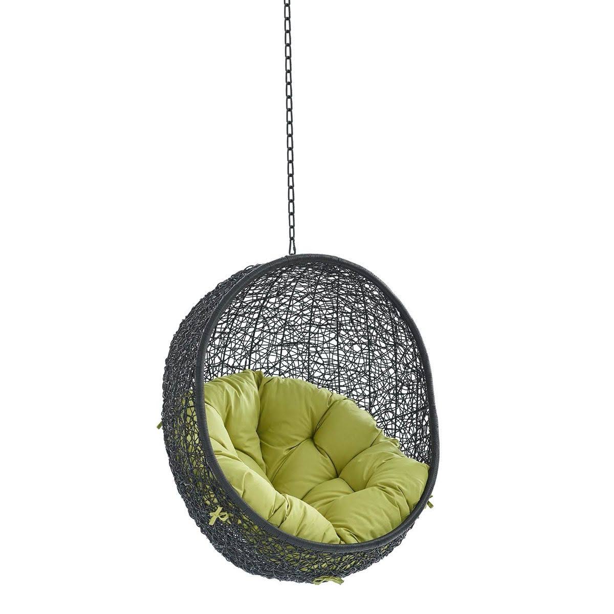 Encase Swing Outdoor Patio Lounge Chair Without Stand in Black Peridot