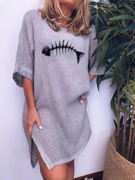 Half Sleeve Casual Dresses