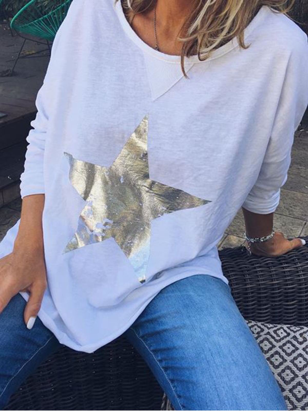 Plus Size Crew Neck Casual Long Sleeve Tops