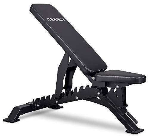 DERACY Deluxe Adjustable Weight Bench for Full Body Workout, Weight Capacity 1100 lbs