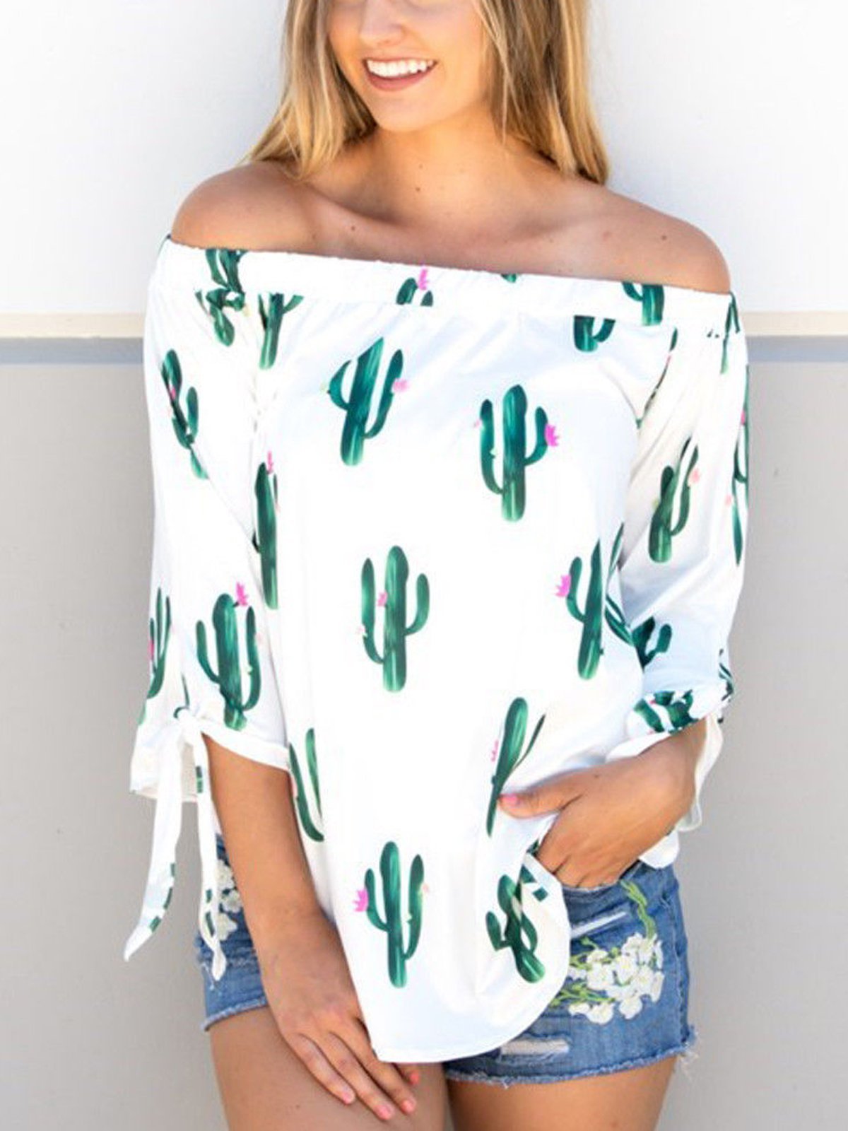 White Short Sleeve Cotton Shirts & Tops