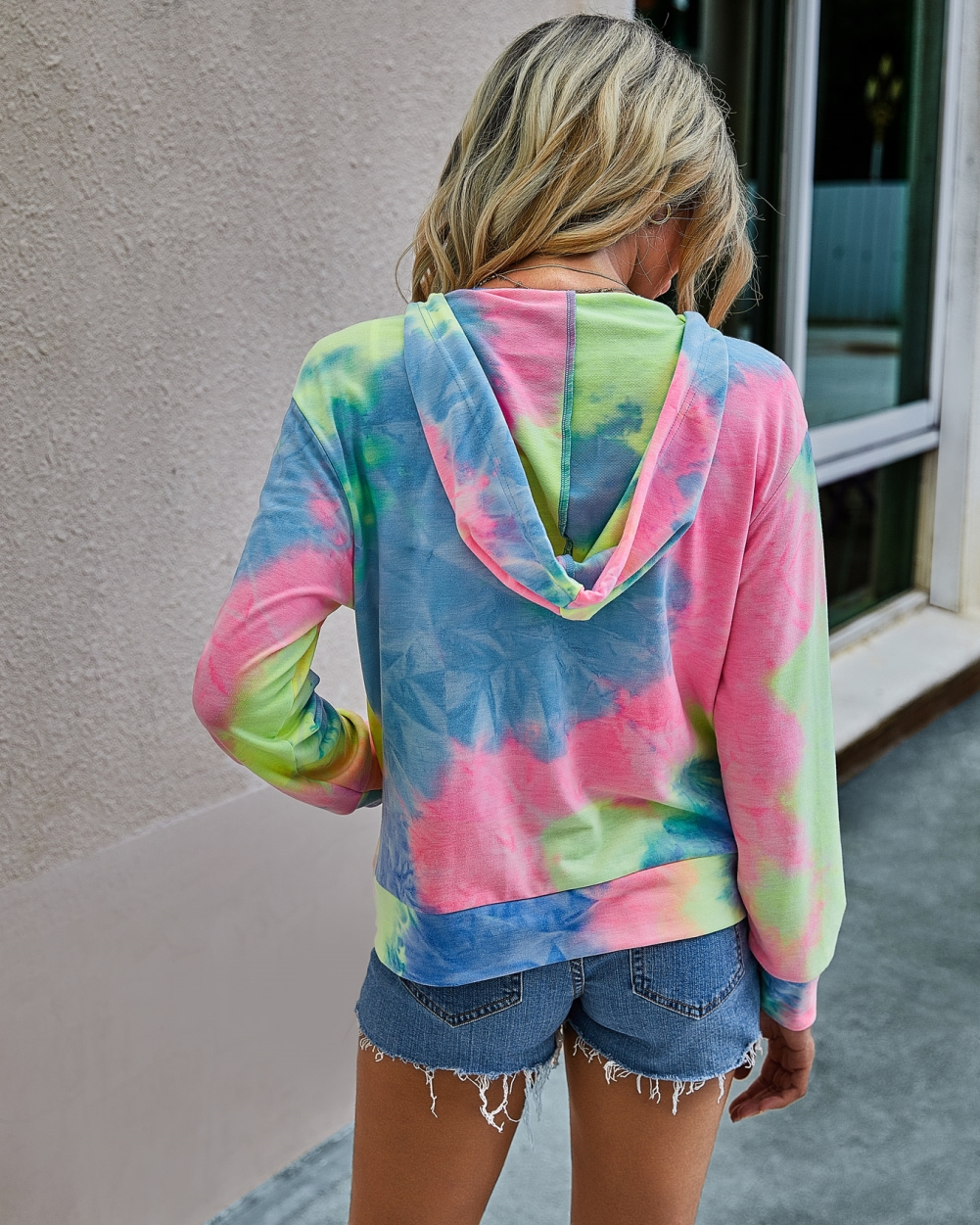 Autumn Tie Dye Zipped Hoody Sweat Shirt