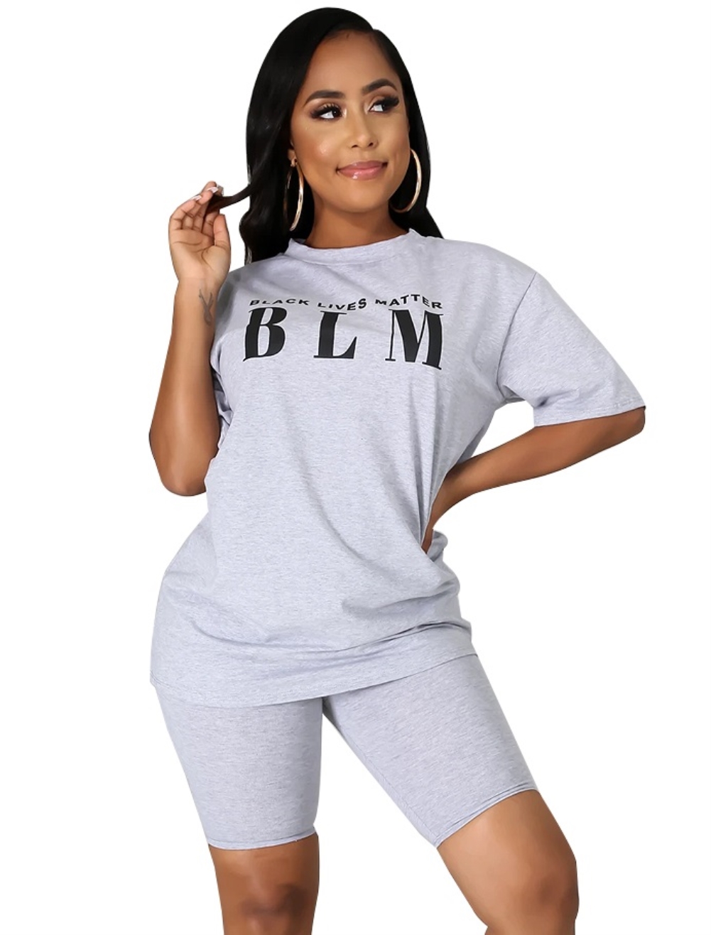 Summer Casual Print Shirt and Plain Shorts Set