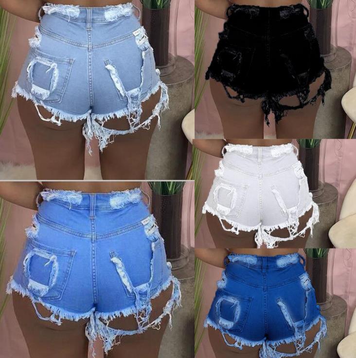 Net red ripped jeans women shorts CJ942