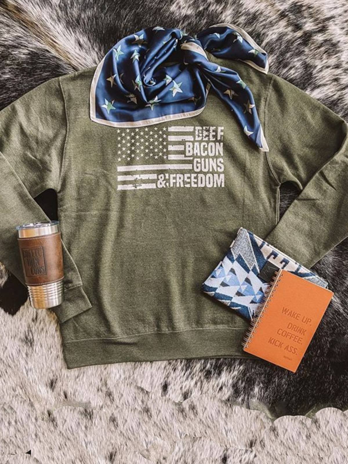 Crew Neck Cotton-Blend Sweatshirt