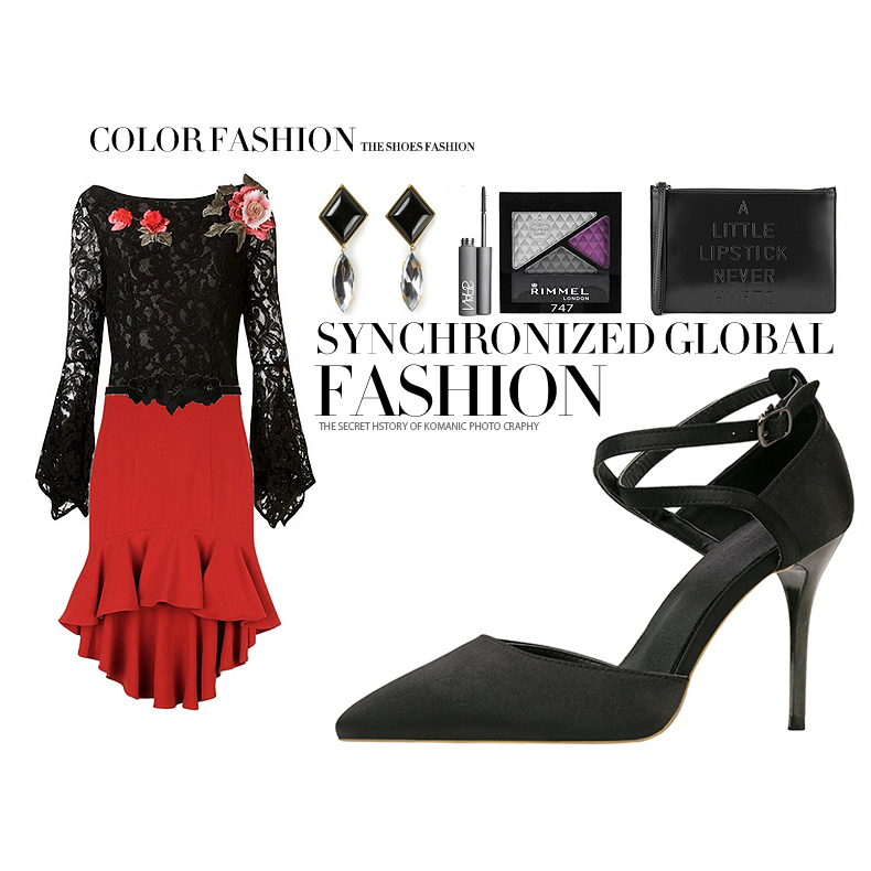 9CM Light Satin Cross Sexy Ankle Straps Sandals High Heel Pointed Dress Wedding Elegant Sandals